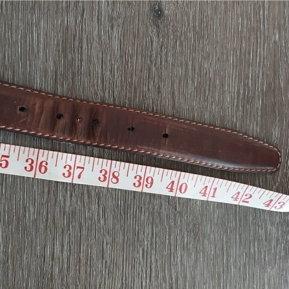 Roundtree & Yorke Vintage Buffalo & Indian Head Nickel Conchos Brown Belt 38